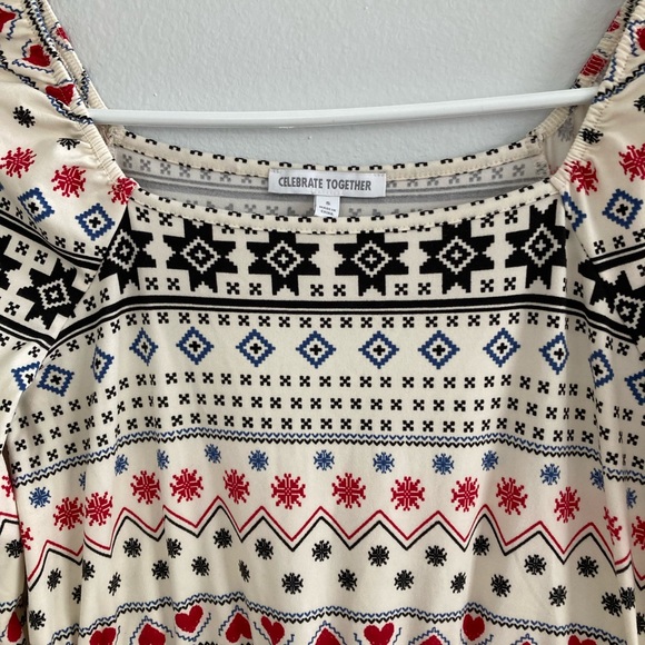 Celebrate Together Jumpsuit Aztec Long Sleeve Comfy Cozy Sz S Elastic Waist NWOT - Picture 4 of 8